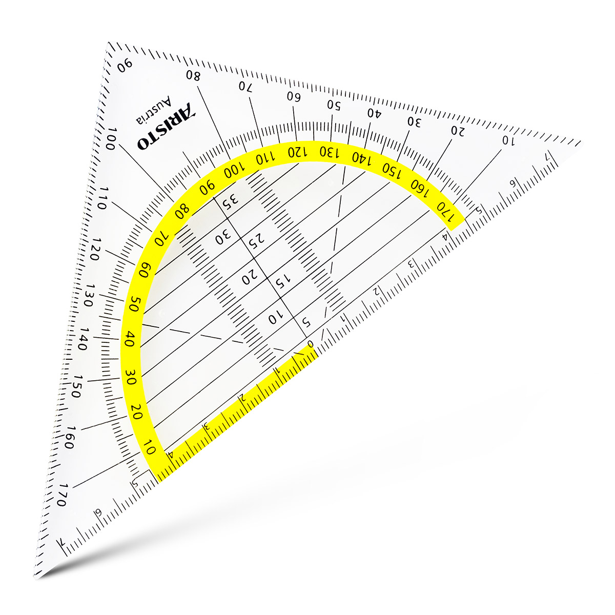 WEDO 526 Geometrie-Dreieck aus Kunststoff Hypotenuse abnehmbarem Griff, 16  cm, transparent : : Bürobedarf & Schreibwaren